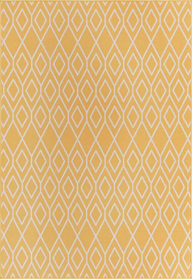 Yellow Ivory 7' 1 x 10' Jill Zarin Outdoor Rectangle Area Rug Weather Resistant for Patio, Deck, Terrace, Balcony, Porch Durable 100% Polypropylene Carpet for Outside for Sale at Rug Engine