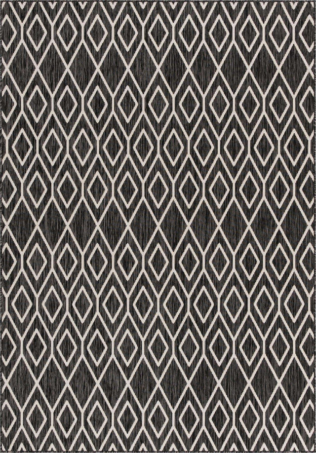 Charcoal Gray 7' 1 x 10' Jill Zarin Outdoor Rectangle Area Rug Weather Resistant for Patio, Deck, Terrace, Balcony, Porch Durable 100% Polypropylene Carpet for Outside for Sale at Rug Engine