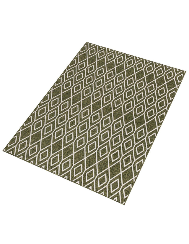 Green 7' 1 x 10' Jill Zarin Outdoor Rectangle Area Rug Weather Resistant for Patio, Deck, Terrace, Balcony, Porch Durable 100% Polypropylene Carpet for Outside for Sale at Rug Engine