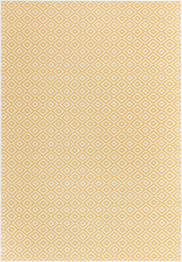 Yellow Ivory 7' 1 x 10' Jill Zarin Outdoor Rectangle Area Rug Weather Resistant for Patio, Deck, Terrace, Balcony, Porch Durable 100% Polypropylene Carpet for Outside for Sale at Rug Engine