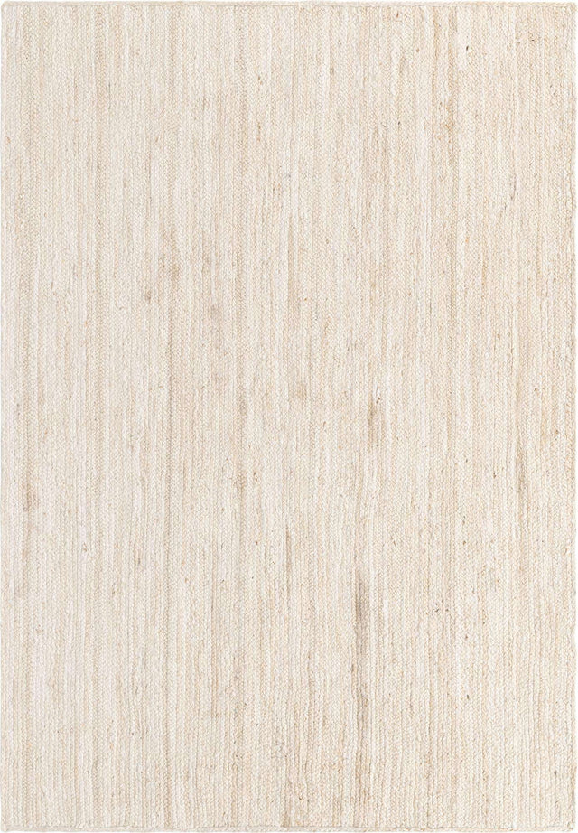 White 6' 1 x 9' Braided Jute Rectangle Area Rug 100% Jute Hand Braided Natural Eco-Friendly Boho Style Carpet for Living Rooms Dining Office Space Dorms for Sale at Rug Engine