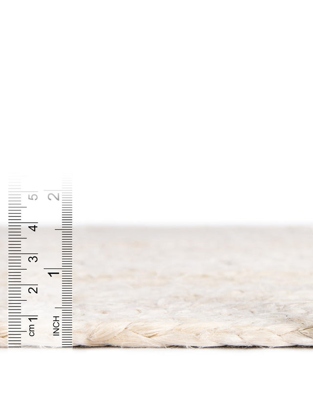 White 8' x 8' Braided Jute Square Area Rug 100% Jute Hand Braided Natural Eco-Friendly Boho Style Carpet for Living Rooms Dining Office Space Dorms for Sale at Rug Engine