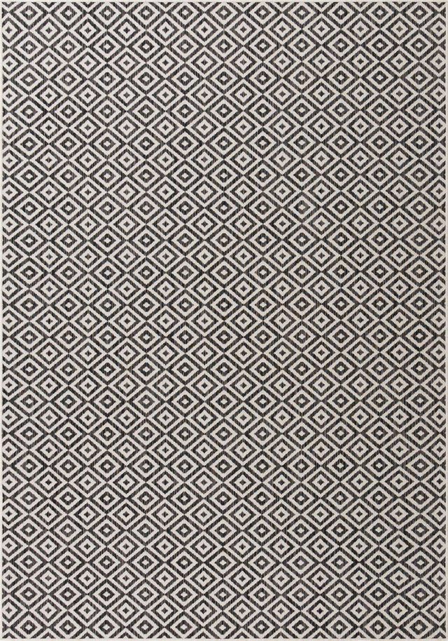 Charcoal Gray 7' 1 x 10' Jill Zarin Outdoor Rectangle Area Rug Weather Resistant for Patio, Deck, Terrace, Balcony, Porch Durable 100% Polypropylene Carpet for Outside for Sale at Rug Engine
