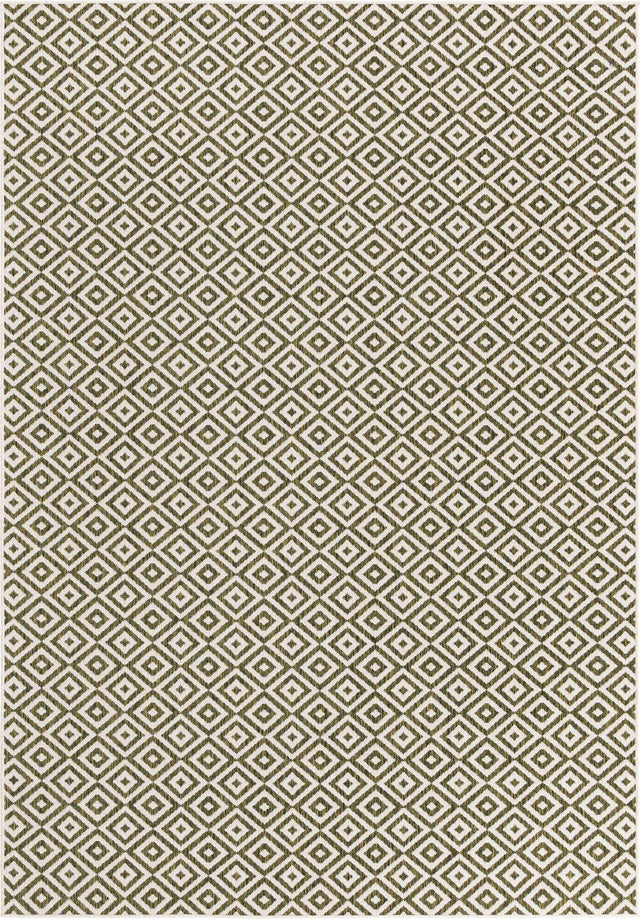 Green 7' 1 x 10' Jill Zarin Outdoor Rectangle Area Rug Weather Resistant for Patio, Deck, Terrace, Balcony, Porch Durable 100% Polypropylene Carpet for Outside for Sale at Rug Engine