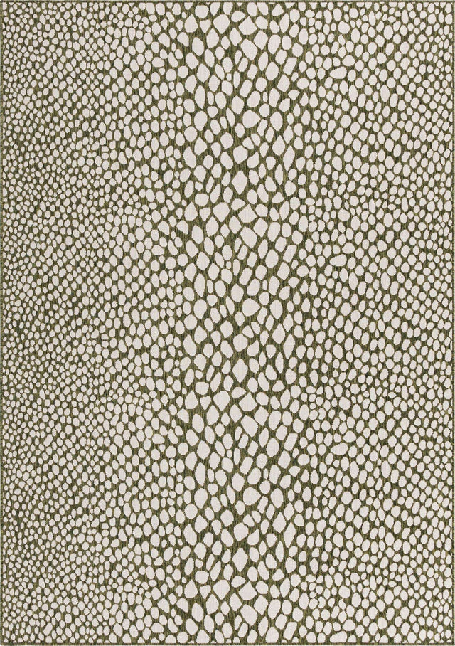 Green 7' 1 x 10' Jill Zarin Outdoor Rectangle Area Rug Weather Resistant for Patio, Deck, Terrace, Balcony, Porch Durable 100% Polypropylene Carpet for Outside for Sale at Rug Engine