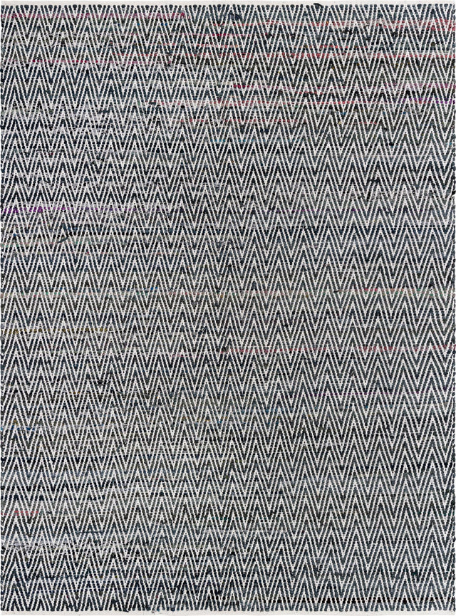 Black and White 8' x 11' Chindi Chevron Rectangle Area Rug 100% Denim Cotton All Natural Modern Geometric Carpet Dining Living Rooms Bathroom Dorm Decor for Sale at Rug Engine