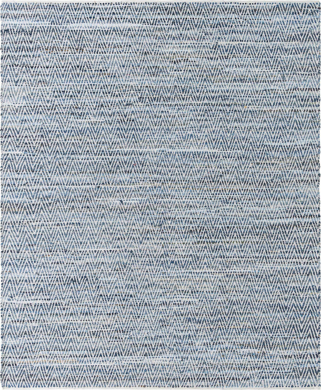 Denim 9' x 12' Chindi Chevron Rectangle Area Rug 100% Denim Cotton All Natural Modern Geometric Carpet Dining Living Rooms Bathroom Dorm Decor for Sale at Rug Engine