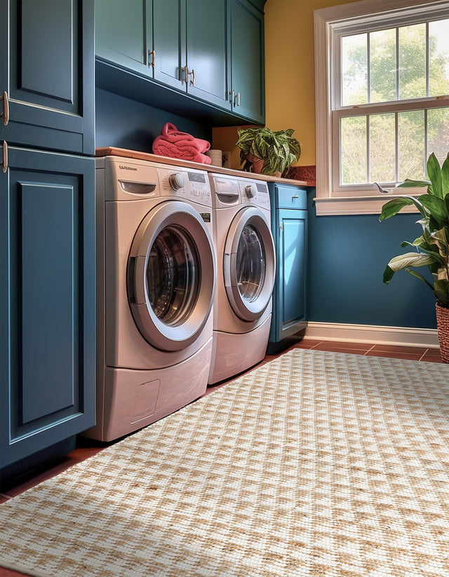 White 5' 1 x 8' Chindi Jute Rectangle Area Rug Interior Design Home Decor Carpet Mat for Sale at Rug Engine