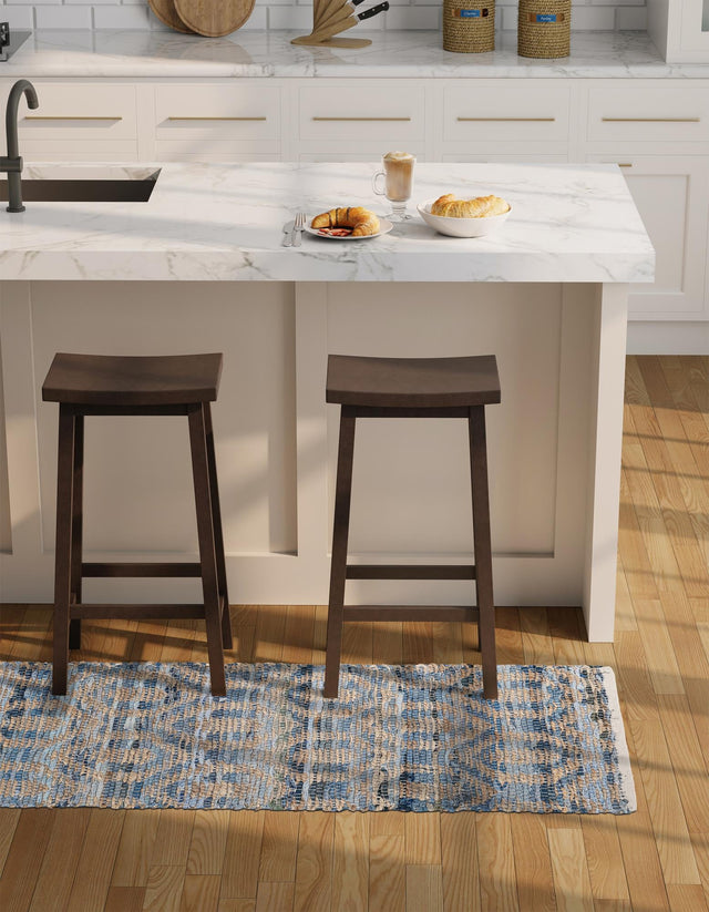 Navy Blue 2' 7 x 10' Chindi Jute Runner Area Rug Interior Design Home Decor Carpet Mat for Sale at Rug Engine