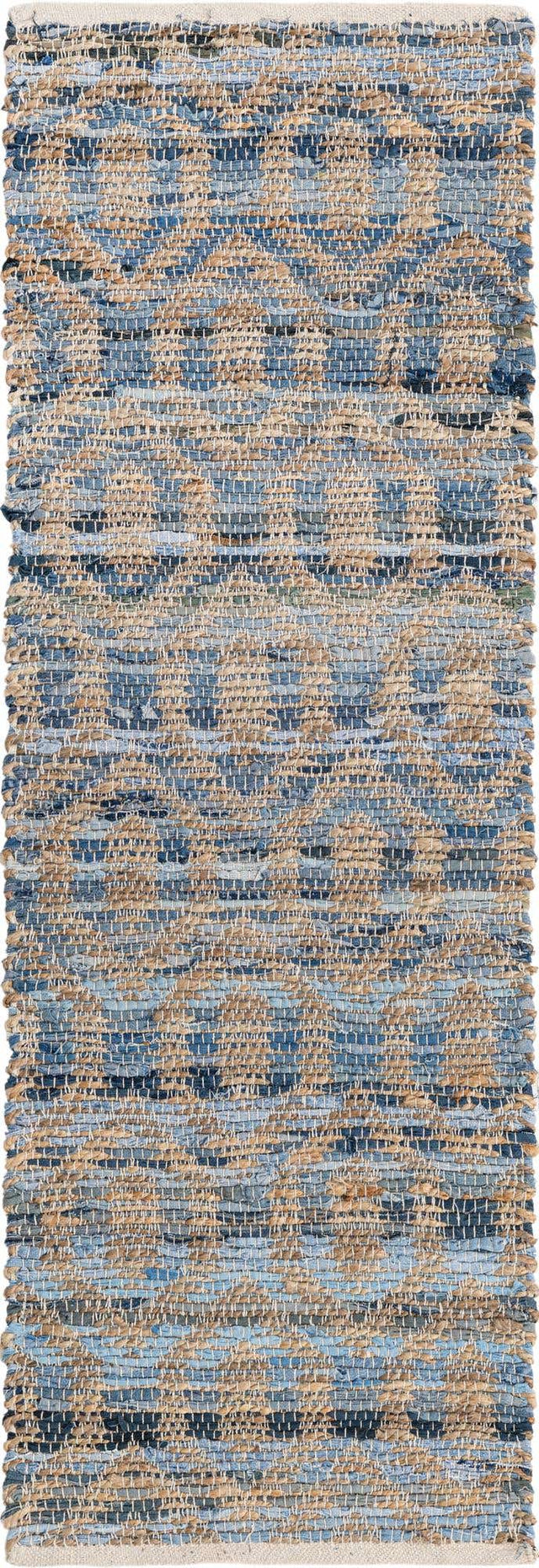 Navy Blue 2' 2 x 6' 1 Chindi Jute Runner Area Rug Interior Design Home Decor Carpet Mat for Sale at Rug Engine