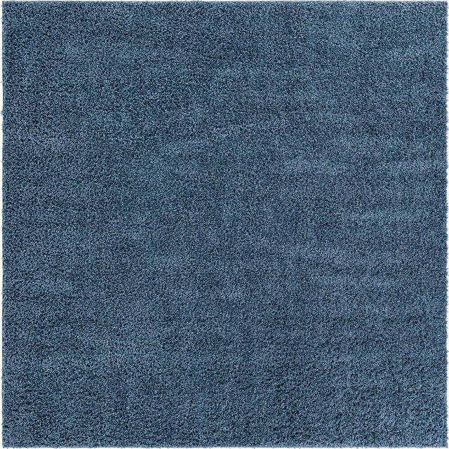 Marine Blue 5' 3 x 5' 3 Davos Shag Square Area Rug Thick Soft Touch Fluffy & Plush Shaggy Pile 100% Polypropylene Carpet for Living Dining Bedrooms Office for Sale at Rug Engine