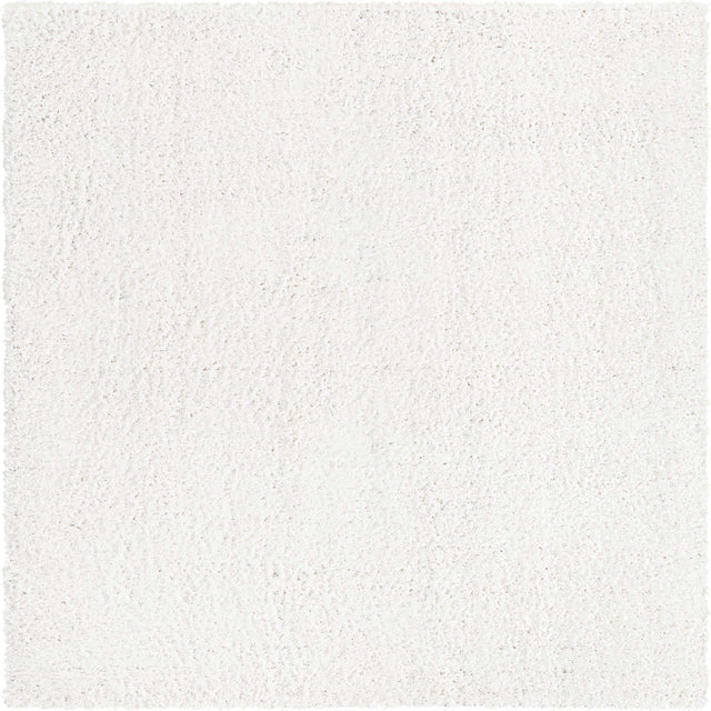 White 5' 3 x 5' 3 Davos Shag Square Area Rug Thick Soft Touch Fluffy & Plush Shaggy Pile 100% Polypropylene Carpet for Living Dining Bedrooms Office for Sale at Rug Engine