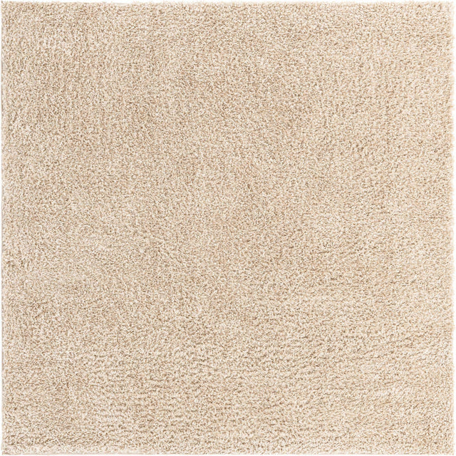 Linen 7' 1 x 7' 1 Davos Shag Square Area Rug Thick Soft Touch Fluffy & Plush Shaggy Pile 100% Polypropylene Carpet for Living Dining Bedrooms Office for Sale at Rug Engine