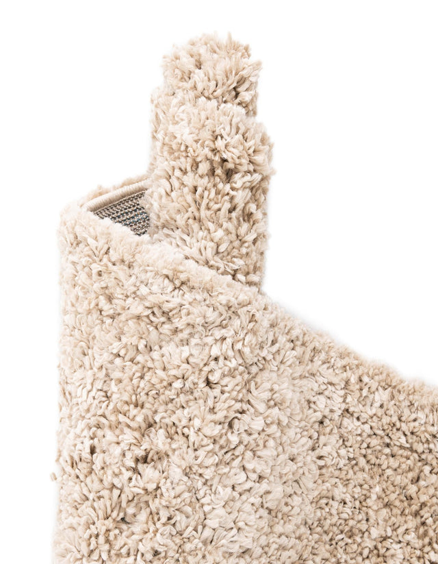 Linen 3' 1 x 5' 3 Davos Shag Oval Area Rug Thick Soft Touch Fluffy & Plush Shaggy Pile 100% Polypropylene Carpet for Living Dining Bedrooms Office for Sale at Rug Engine