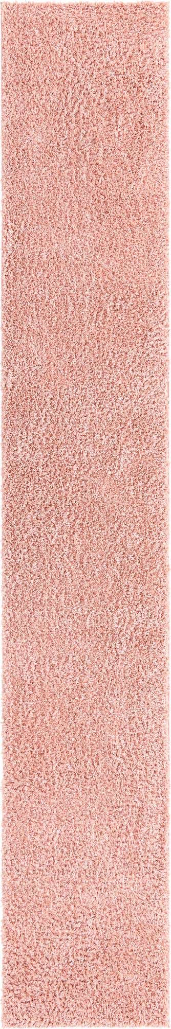 Dusty Rose 2' 7 x 16' 5 Davos Shag Runner Area Rug Thick Soft Touch Fluffy & Plush Shaggy Pile 100% Polypropylene Carpet for Living Dining Bedrooms Office for Sale at Rug Engine