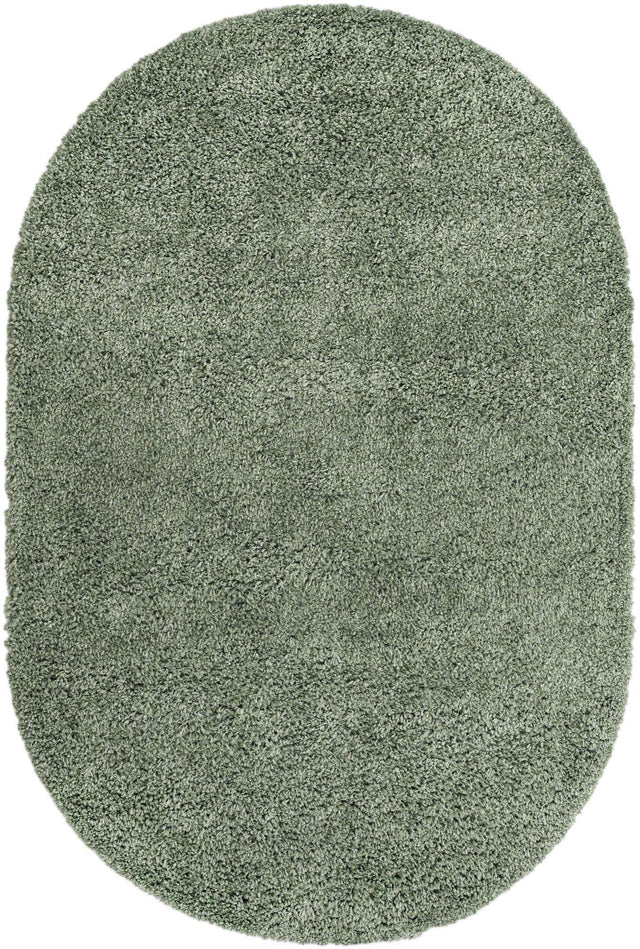 Sage 5' 3 x 8' Davos Shag Oval Area Rug Thick Soft Touch Fluffy & Plush Shaggy Pile 100% Polypropylene Carpet for Living Dining Bedrooms Office for Sale at Rug Engine