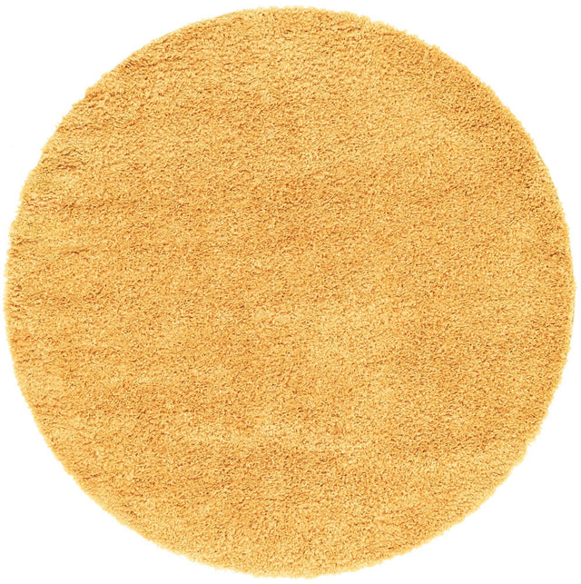 Sun Yellow 2' x 2' Davos Shag Round Area Rug Thick Soft Touch Fluffy & Plush Shaggy Pile 100% Polypropylene Carpet for Living Dining Bedrooms Office for Sale at Rug Engine