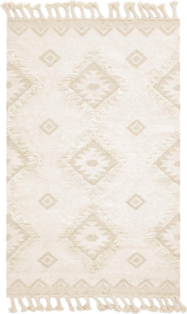 Ivory 1' 6 x 1' 6 Mesa Sample Area Rug 100% Wool Geometric All Natural Carpet for Living, Dining, Office, Bedrooms, Dorms, Kitchens for Sale at Rug Engine