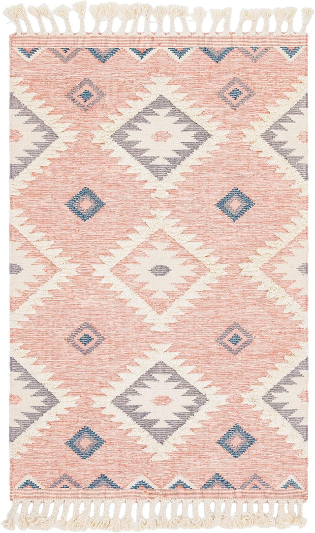 Pink 1' 6 x 1' 6 Mesa Sample Area Rug 100% Wool Geometric All Natural Carpet for Living, Dining, Office, Bedrooms, Dorms, Kitchens for Sale at Rug Engine