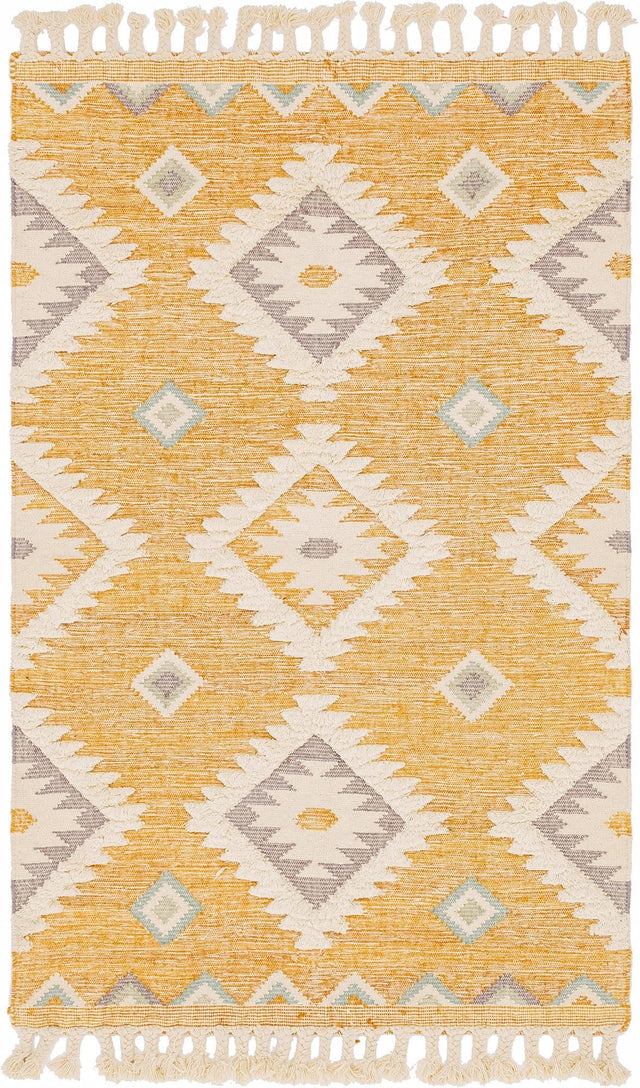 Gold 1' 6 x 1' 6 Mesa Sample Area Rug 100% Wool Geometric All Natural Carpet for Living, Dining, Office, Bedrooms, Dorms, Kitchens for Sale at Rug Engine