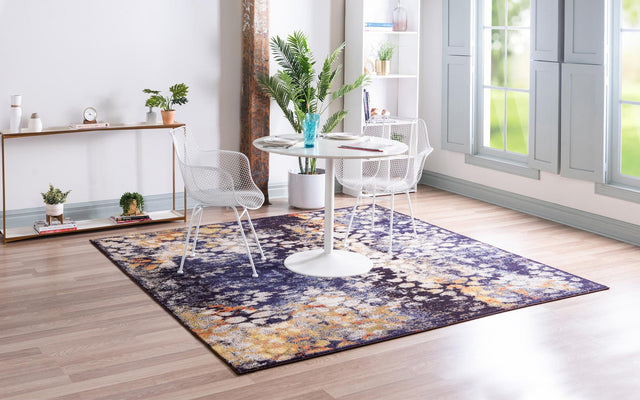 Navy Blue 6' x 6' Vita Square Area Rug