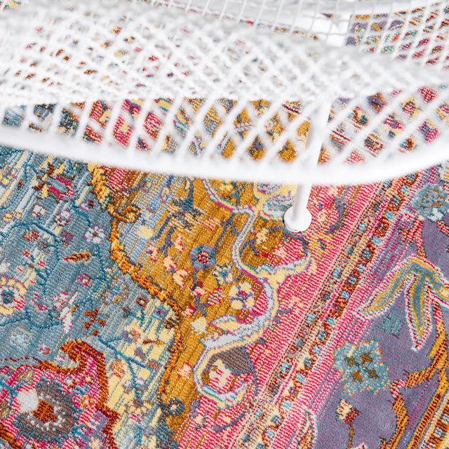 Light Blue 5' x 5' Baracoa Octagon Area Rug 100% Polypropylene Distressed Vintage Living Dining Room Office Traditional Carpet for Sale at Rug Engine