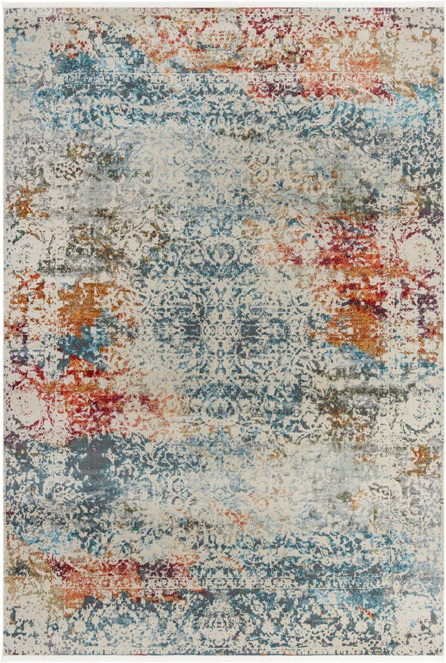 Cream 10' x 14' Baracoa Rectangle Area Rug 100% Polypropylene Distressed Vintage Living Dining Room Office Traditional Carpet for Sale at Rug Engine