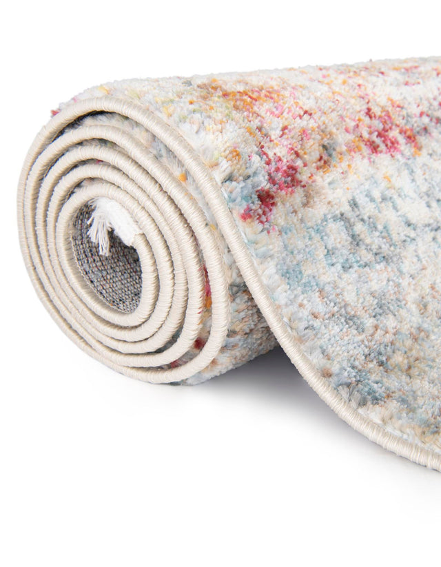 Cream 7' 1 x 7' 1 Baracoa Square Area Rug 100% Polypropylene Distressed Vintage Living Dining Room Office Traditional Carpet for Sale at Rug Engine