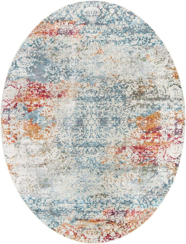 Cream 7' 10 x 10' Baracoa Oval Area Rug 100% Polypropylene Distressed Vintage Living Dining Room Office Traditional Carpet for Sale at Rug Engine