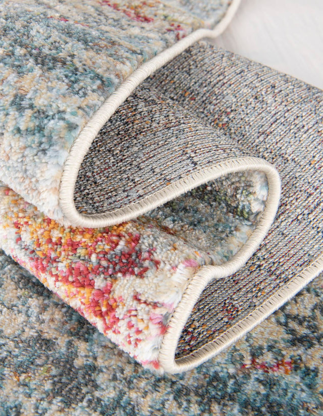 Cream 4' 3 x 4' 3 Baracoa Octagon Area Rug 100% Polypropylene Distressed Vintage Living Dining Room Office Traditional Carpet for Sale at Rug Engine