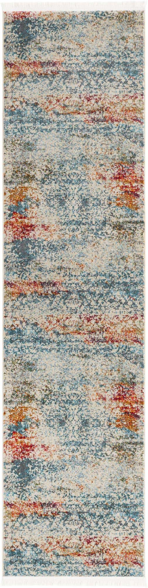 Cream 2' 2 x 8' Baracoa Runner Area Rug 100% Polypropylene Distressed Vintage Living Dining Room Office Traditional Carpet for Sale at Rug Engine