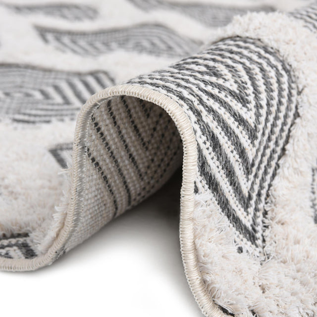 Anthracite Gray 2' 7 x 12' Sabrina Soto Casa Runner Area Rug 100% Cotton Geometric Pattern All Natural Material Eco Friendly Carpet for Sale at Rug Engine