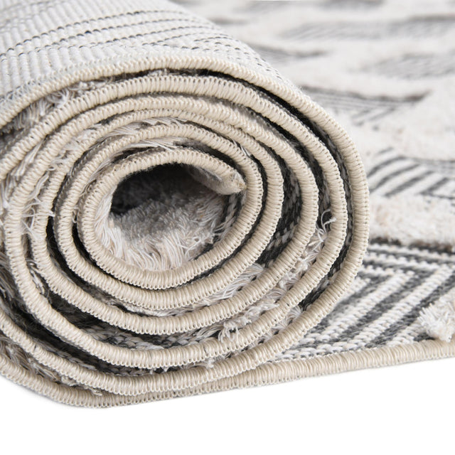Anthracite Gray 2' 7 x 12' Sabrina Soto Casa Runner Area Rug 100% Cotton Geometric Pattern All Natural Material Eco Friendly Carpet for Sale at Rug Engine