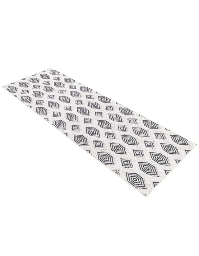 Black 2' 3 x 6' Sabrina Soto Casa Runner Area Rug 100% Cotton Geometric Pattern All Natural Material Eco Friendly Carpet for Sale at Rug Engine