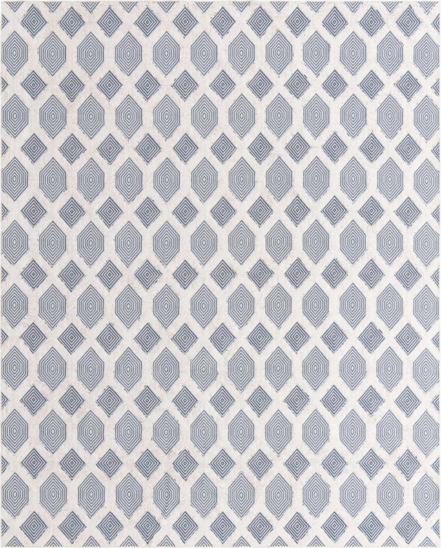 Navy Blue 9' 10 x 12' Sabrina Soto Casa Rectangle Area Rug 100% Cotton Geometric Pattern All Natural Material Eco Friendly Carpet for Sale at Rug Engine