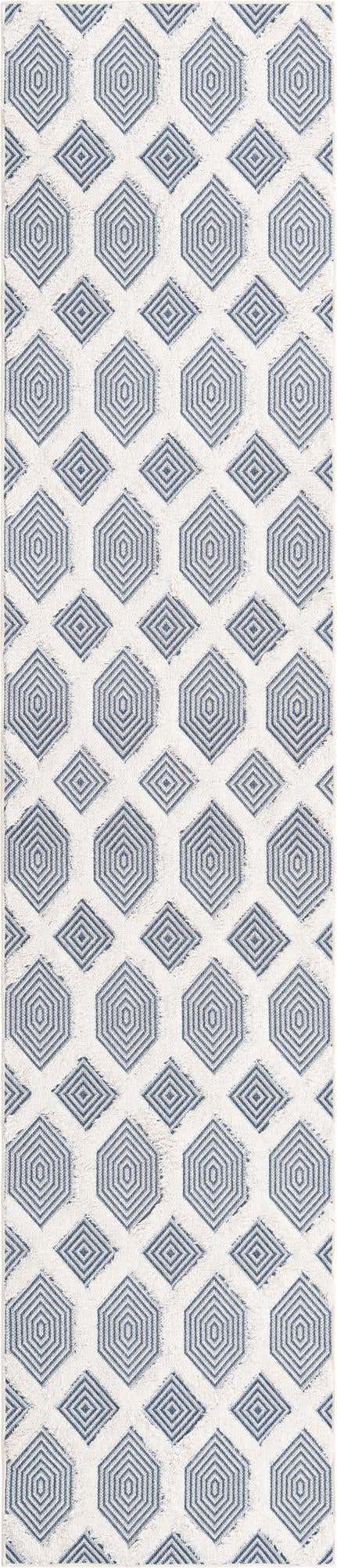 Navy Blue 2' 7 x 12' Sabrina Soto Casa Runner Area Rug 100% Cotton Geometric Pattern All Natural Material Eco Friendly Carpet for Sale at Rug Engine