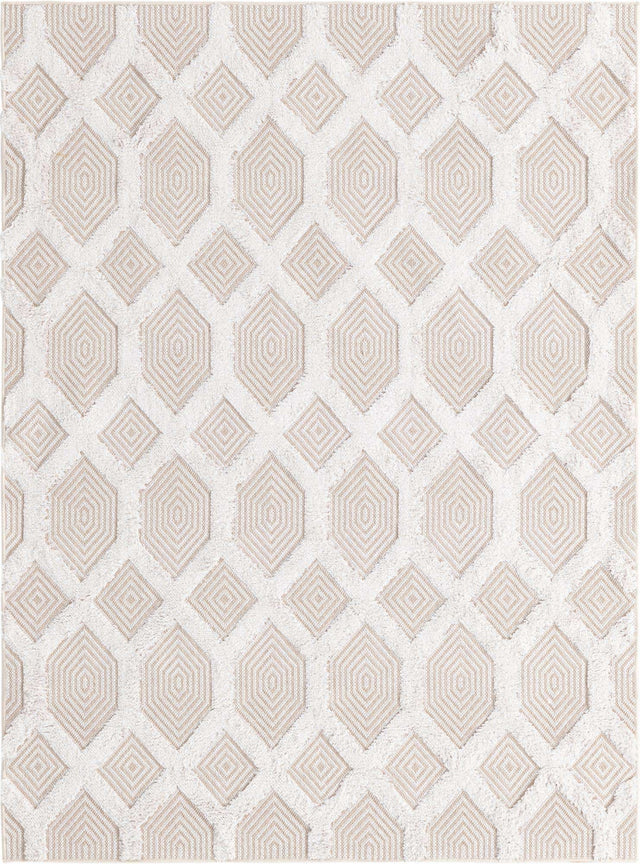 Beige 4' 5 x 6' Sabrina Soto Casa Rectangle Area Rug 100% Cotton Geometric Pattern All Natural Material Eco Friendly Carpet for Sale at Rug Engine