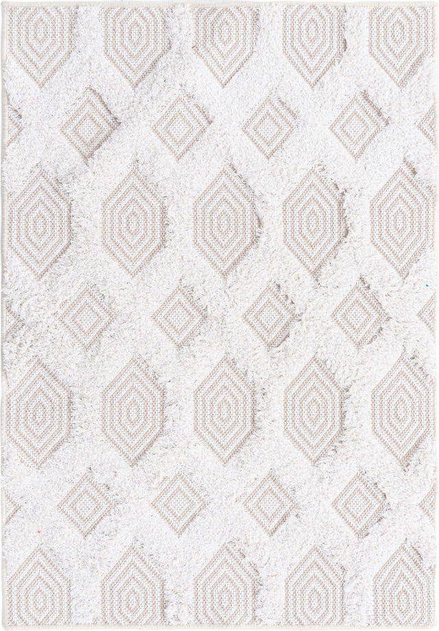 Beige 2' 3 x 3' Sabrina Soto Casa Rectangle Area Rug 100% Cotton Geometric Pattern All Natural Material Eco Friendly Carpet for Sale at Rug Engine