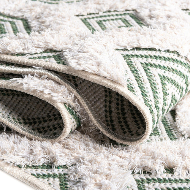 Green 2' 7 x 12' Sabrina Soto Casa Runner Area Rug 100% Cotton Geometric Pattern All Natural Material Eco Friendly Carpet for Sale at Rug Engine