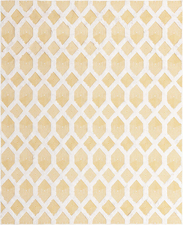 Yellow 8' 3 x 10' Sabrina Soto Casa Rectangle Area Rug 100% Cotton Geometric Pattern All Natural Material Eco Friendly Carpet for Sale at Rug Engine