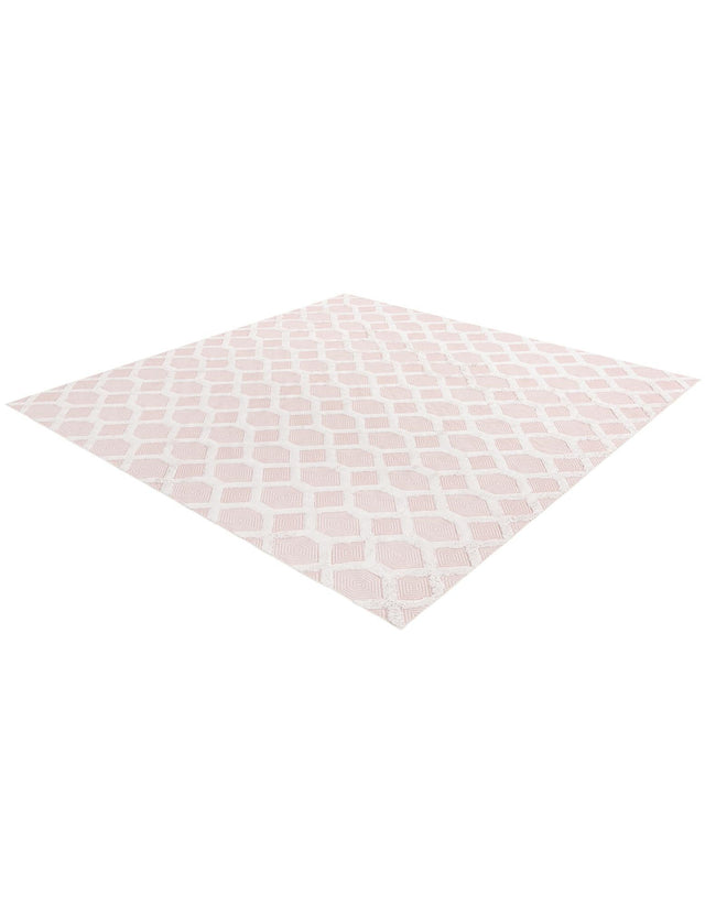 Pink 9' 10 x 12' Sabrina Soto Casa Rectangle Area Rug 100% Cotton Geometric Pattern All Natural Material Eco Friendly Carpet for Sale at Rug Engine