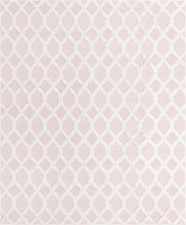 Pink 9' 10 x 12' Sabrina Soto Casa Rectangle Area Rug 100% Cotton Geometric Pattern All Natural Material Eco Friendly Carpet for Sale at Rug Engine