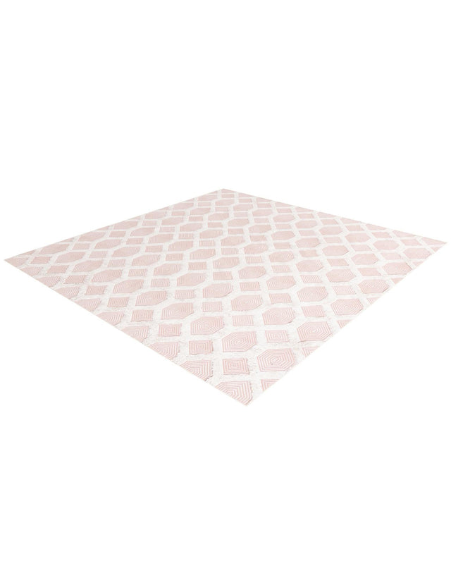 Pink 8' 3 x 10' Sabrina Soto Casa Rectangle Area Rug 100% Cotton Geometric Pattern All Natural Material Eco Friendly Carpet for Sale at Rug Engine
