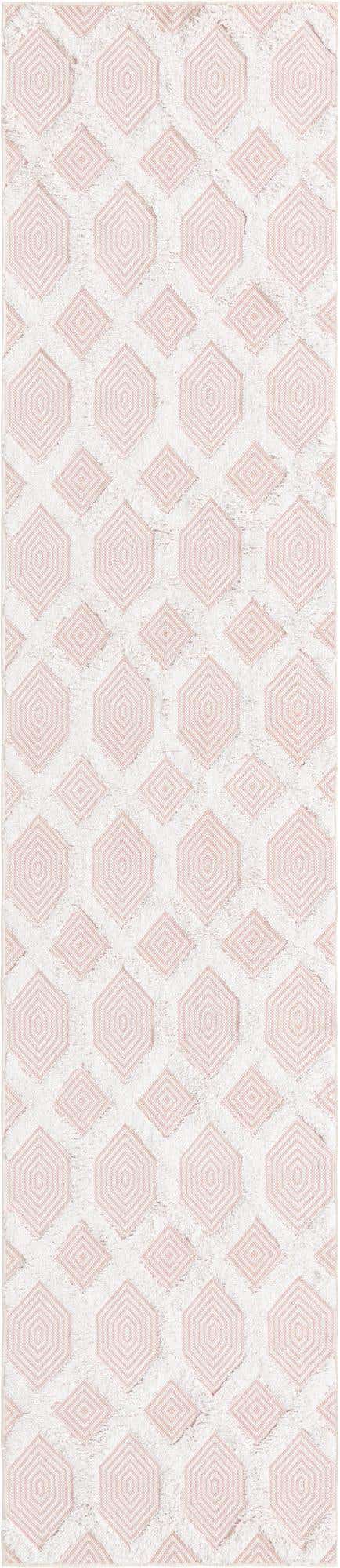 Pink 2' 7 x 12' Sabrina Soto Casa Runner Area Rug 100% Cotton Geometric Pattern All Natural Material Eco Friendly Carpet for Sale at Rug Engine