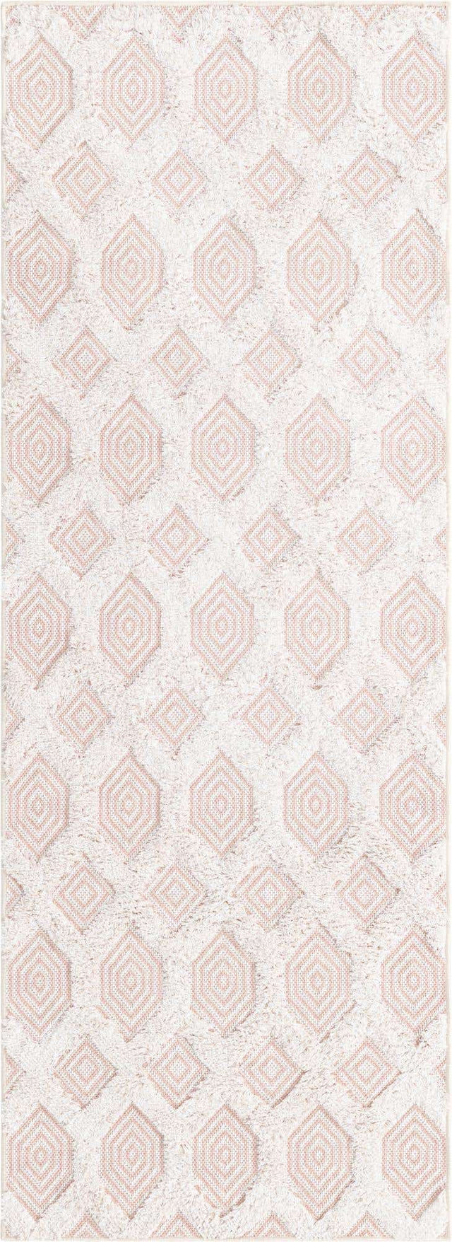 Pink 2' 3 x 6' Sabrina Soto Casa Runner Area Rug 100% Cotton Geometric Pattern All Natural Material Eco Friendly Carpet for Sale at Rug Engine