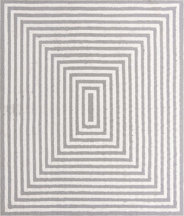 Anthracite Gray 9' 10 x 12' Sabrina Soto Casa Rectangle Area Rug 100% Cotton Geometric Pattern All Natural Material Eco Friendly Carpet for Sale at Rug Engine