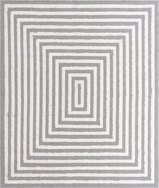 Anthracite Gray 8' 3 x 10' Sabrina Soto Casa Rectangle Area Rug 100% Cotton Geometric Pattern All Natural Material Eco Friendly Carpet for Sale at Rug Engine
