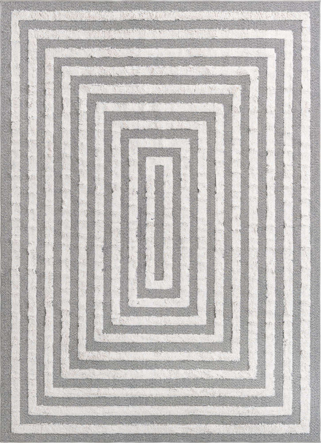 Anthracite Gray 6' 4 x 9' Sabrina Soto Casa Rectangle Area Rug 100% Cotton Geometric Pattern All Natural Material Eco Friendly Carpet for Sale at Rug Engine