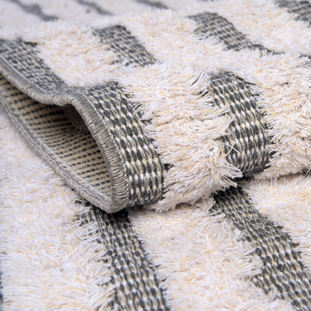 Anthracite Gray 9' 10 x 12' Sabrina Soto Casa Rectangle Area Rug 100% Cotton Geometric Pattern All Natural Material Eco Friendly Carpet for Sale at Rug Engine