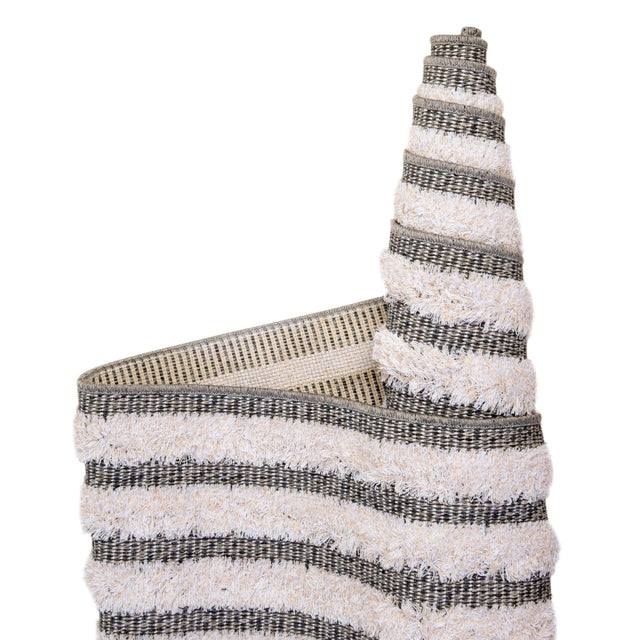 Anthracite Gray 6' 4 x 9' Sabrina Soto Casa Rectangle Area Rug 100% Cotton Geometric Pattern All Natural Material Eco Friendly Carpet for Sale at Rug Engine